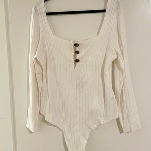 White plus size bodysuit. Brand new!